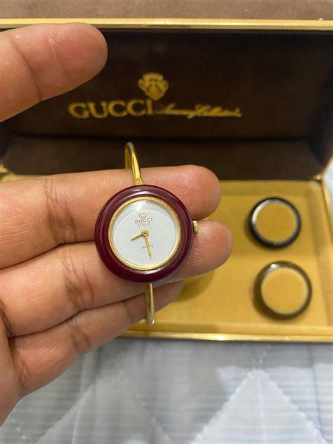 gucci changable watch|gucci vintage watch changeable bezel.